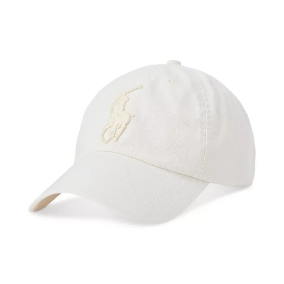 MENS POLO RALPH LAUREN BASEBALL CAP~CREAM~LARGE PONY~OS~NWT - Picture 1 of 5